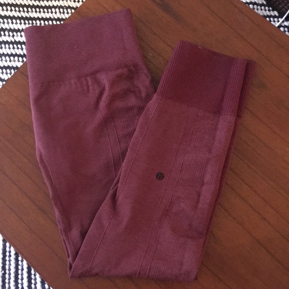 Raspberry compression lululemon leggings. Size 10